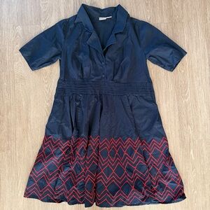 Eshakti navy blue fit flare dress sz XL